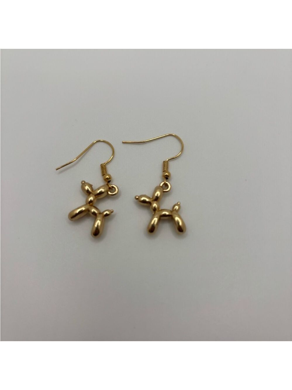 Gold Balloon Dog Earrings - Picture 3 of 5